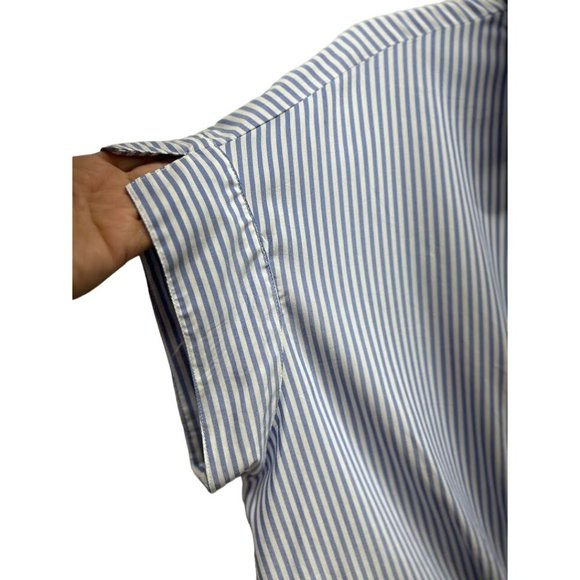 Zara Button-UP‎ Blue & White Stripe Shirt Dress Tunic Size M - Picture 5 of 6